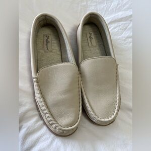 My Pillow My Slippers | Bone/Off White | Leather Comfort Loafers | Women’s SZ 10